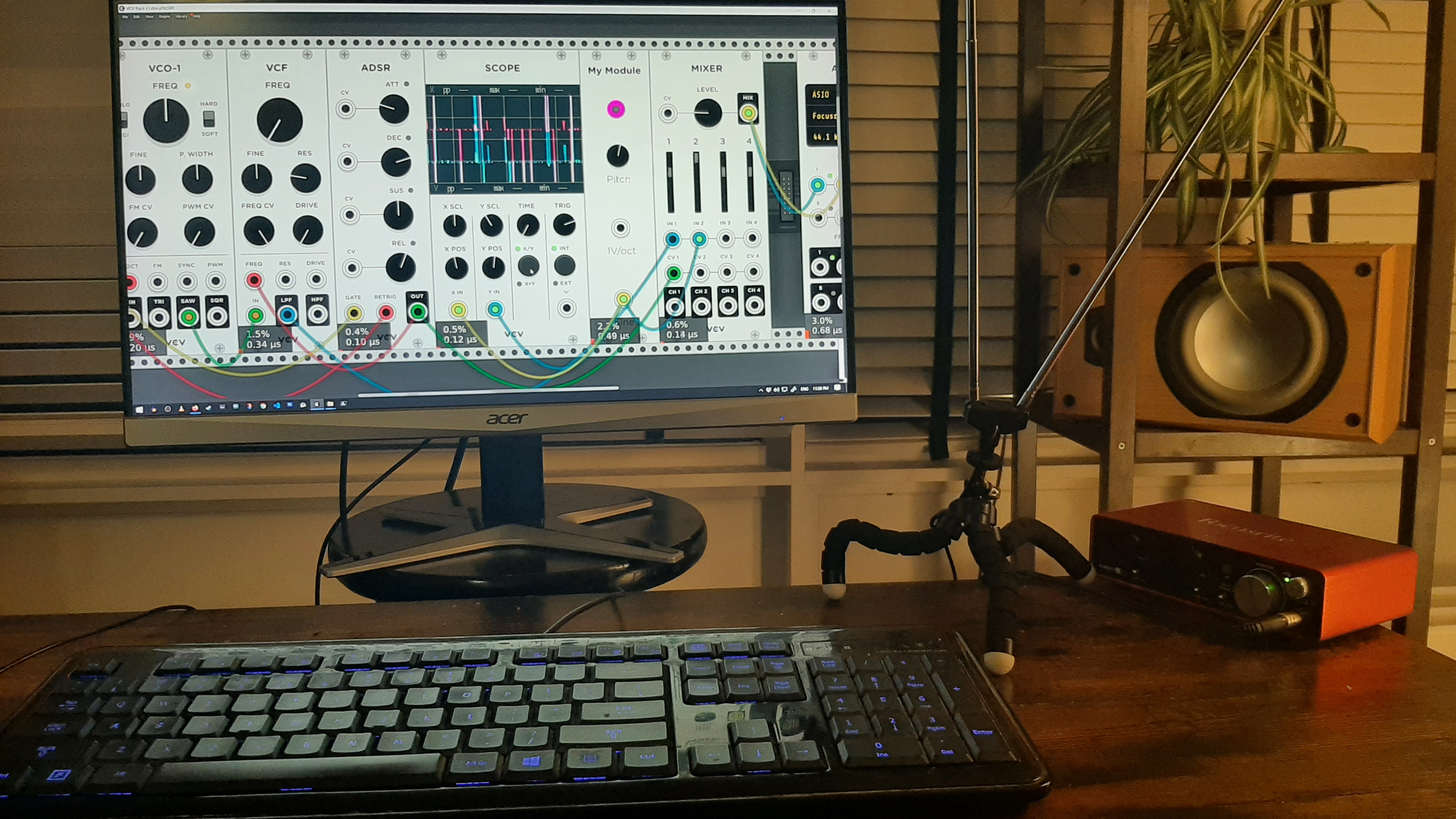 The sdr-rtl aertial and VCVrack
